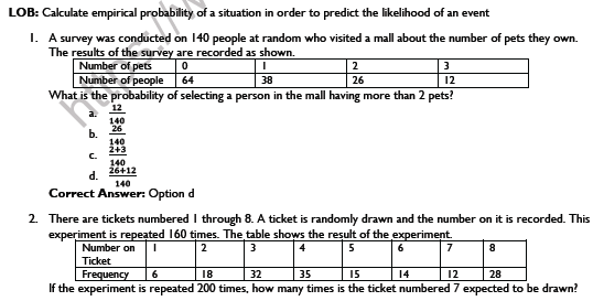 CBSE Class 9 Maths Probability Worksheet
